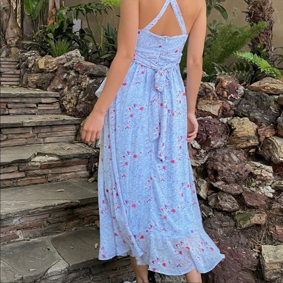 Lulus Blue Floral Dress - Picture 3 of 5